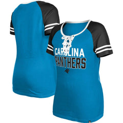 Women's Raglan Lace-Up T-Shirt - Carolina Panthers