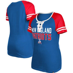 Women's Throwback Raglan Lace-Up T-Shirt - New England Patriots