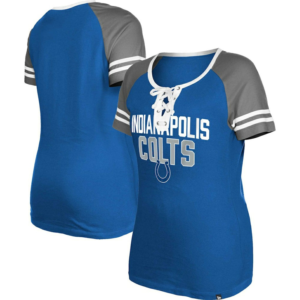 Women's Raglan Lace-Up T-Shirt - Indianapolis Colts