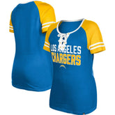 Women's Raglan Lace-Up T-Shirt - Los Angeles Chargers