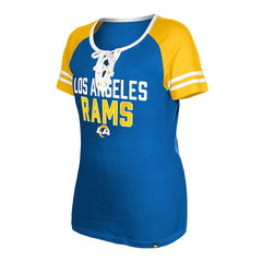 Women's Raglan Lace-Up T-Shirt - Los Angeles Rams