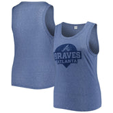 MLB Atlanta Braves Soft as a Grape Women's Plus Size High Neck Tri-Blend Tank Top