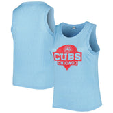 MLB Chicago Cubs Soft as a Grape Women's Plus Size High Neck Tri-Blend Tank Top