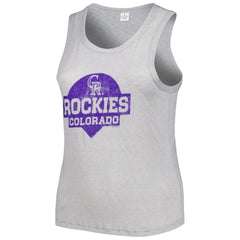 MLB Colorado Rockies Soft as a Grape Women's Plus Size High Neck Tri-Blend Tank Top