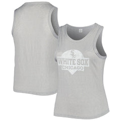 MLB Chicago White Sox Soft as a Grape Women's Plus Size High Neck Tri-Blend Tank Top
