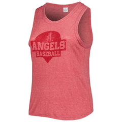 MLB Los Angeles Angels Soft as a Grape Women's Plus Size High Neck Tri-Blend Tank Top