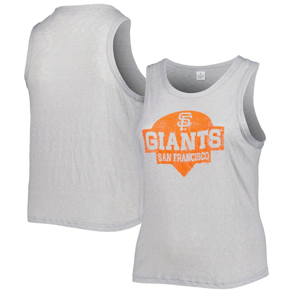 MLB San Francisco Giants Soft as a Grape Women's Plus Size High Neck Tri-Blend Tank Top