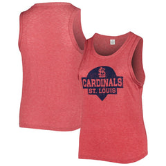 MLB St. Louis Cardinals Soft as a Grape Women's Plus Size High Neck Tri-Blend Tank Top