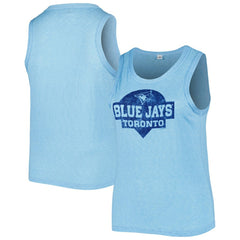 MLB Toronto Blue Jays Soft as a Grape Women's Plus Size High Neck Tri-Blend Tank Top