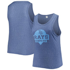 MLB Tampa Bay Rays Soft as a Grape Women's Plus Size High Neck Tri-Blend Tank Top
