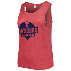 MLB Texas Rangers Soft as a Grape Women's Plus Size High Neck Tri-Blend Tank Top