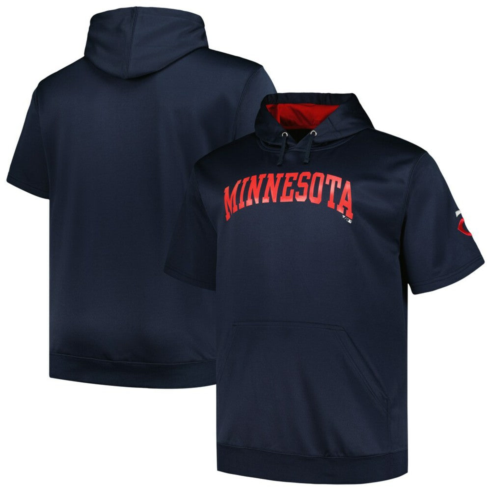 MLB Minnesota Twins Profile Big & Tall Contrast Short Sleeve Pullover Hoodie