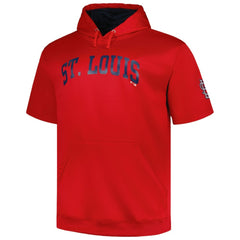 MLB St. Louis Cardinals Profile Big & Tall Contrast Short Sleeve Pullover Hoodie