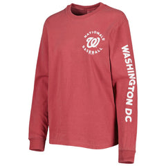 MLB Washington Nationals Soft as a Grape Women's Team Pigment Dye Long Sleeve T-Shirt