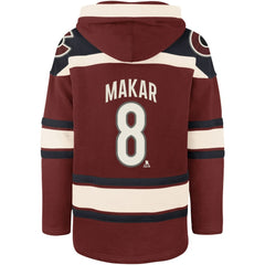 NHL Burgundy Cale Makar Colorado Avalanche '47 Player Name & Number Lacer Pullover Hoodie
