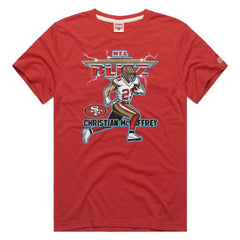 Christian McCaffrey Homage Unisex NFL Blitz Player Tri-Blend T-Shirt - San Francisco 49ers