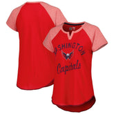 NHL Red Washington Capitals Starter Women's Grand Slam Raglan Notch Neck T-Shirt