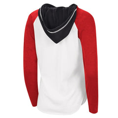 NHL White/Heather Red Chicago Blackhawks G-III 4Her by Carl Banks Women's MVP Raglan Lightweight Hooded T-Shirt
