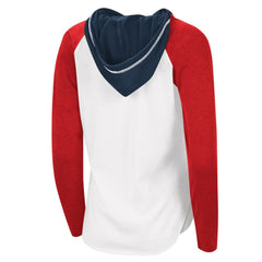 NHL White/Heather Red Washington Capitals G-III 4Her by Carl Banks Women's MVP Raglan Lightweight Hooded T-Shirt