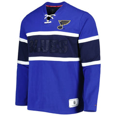 NHL Blue St. Louis Blues Tommy Hilfiger Walter Lace-Up Long Sleeve Top