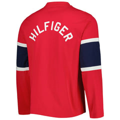 NHL Red Washington Capitals Tommy Hilfiger Walter Lace-Up Long Sleeve Top