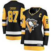 NHL Black Sidney Crosby Pittsburgh Penguins Fanatics Women's Captain Patch Home Breakaway Jersey