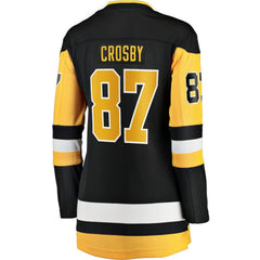 NHL Black Sidney Crosby Pittsburgh Penguins Fanatics Women's Captain Patch Home Breakaway Jersey