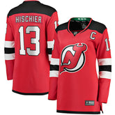 NHL Red Nico Hischier New Jersey Devils Fanatics Women's Captain Patch Home Breakaway Jersey