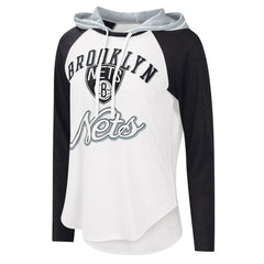 NBA Brooklyn Nets G-III 4Her by Carl Banks Women's MVP Raglan Hoodie Long Sleeve T-Shirt