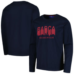 Barcelona Heavy Long Sleeve T-Shirt - Navy