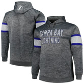 NHL Heather Charcoal Tampa Bay Lightning Big & Tall Stripe Pullover Hoodie