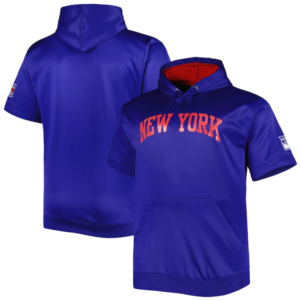 NHL Royal New York Rangers Big & Tall Logo Short Sleeve Hoodie