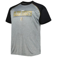 NHL Heather Gray Vegas Golden Knights Big & Tall Logo Raglan T-Shirt