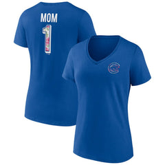 MLB Chicago Cubs Women's Team Logo Mother's Day V-Neck T-Shirt