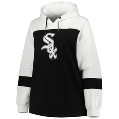 MLB Chicago White Sox Women's Plus Size Colorblock Pullover Hoodie