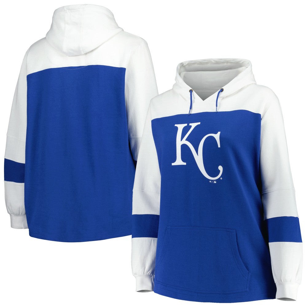 MLB Kansas City Royals Women's Plus Size Colorblock Pullover Hoodie