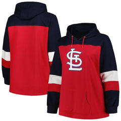MLB St. Louis Cardinals Women's Plus Size Colorblock Pullover Hoodie