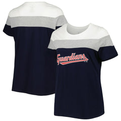 MLB Cleveland Guardians Women's Plus Size Colorblock T-Shirt