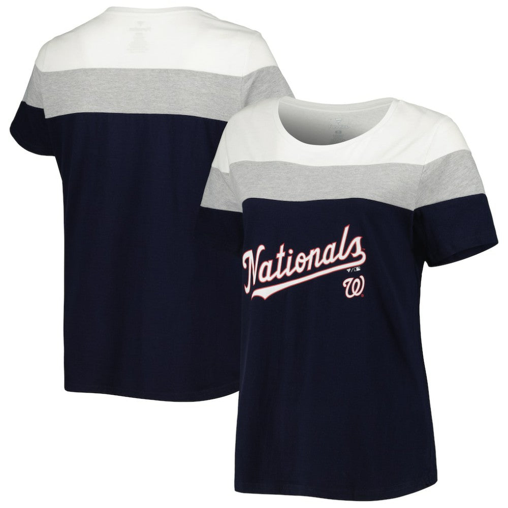 MLB Washington Nationals Women's Plus Size Colorblock T-Shirt
