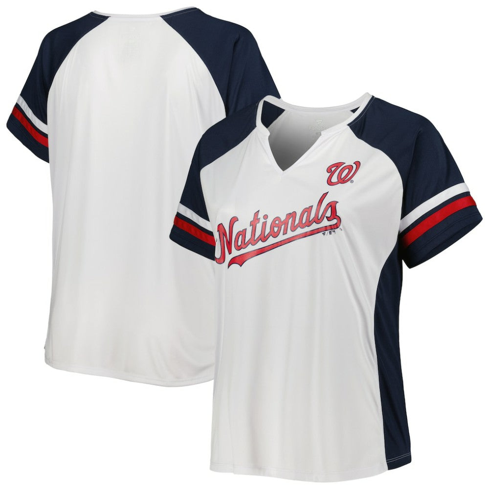 MLB Washington Nationals Women's Plus Size Notch Neck T-Shirt