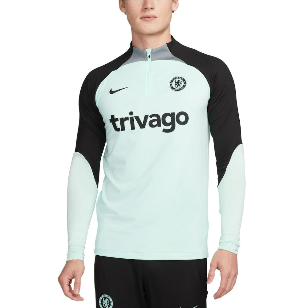 Chelsea Strike Drill 2023/24 Performance Quarter-Zip Long Sleeve Top - Nike Mint