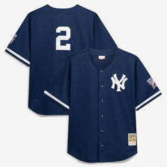 MLB Derek Jeter New York Yankees Mitchell & Ness Cooperstown Collection Mesh Batting Practice Button-Up Jersey