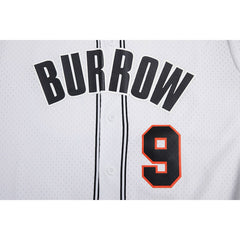 Joe Burrow Pro Standard Mesh Baseball Button-Up T-Shirt - Cincinnati Bengals