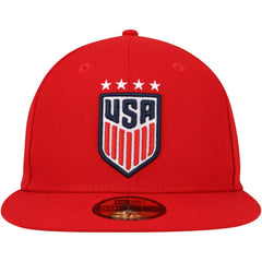 USWNT New Era Team Basic 59FIFTY Fitted Hat - New Era Red