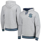 NHL Heather Gray Seattle Kraken Mitchell & Ness Classic French Terry Pullover Hoodie