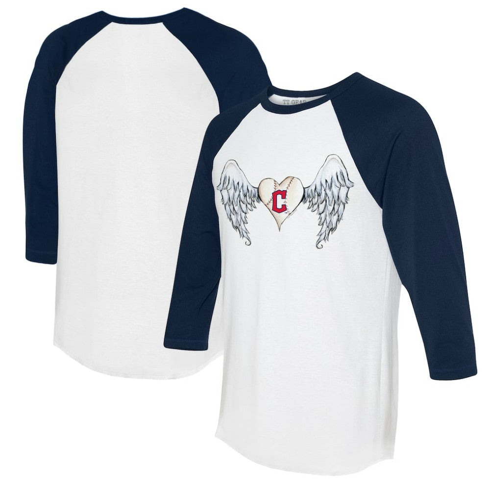 MLB Cleveland Guardians Tiny Turnip Women's Angel Wings 3/4-Sleeve Raglan T-Shirt