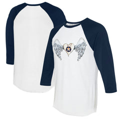 MLB Houston Astros Tiny Turnip Women's Angel Wings 3/4-Sleeve Raglan T-Shirt