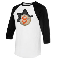 MLB San Francisco Giants Tiny Turnip Women's Baseball Bow 3/4-Sleeve Raglan T-Shirt