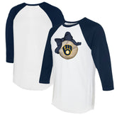 MLB Milwaukee Brewers Tiny Turnip Women's Baseball Bow 3/4-Sleeve Raglan T-Shirt