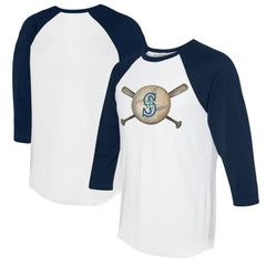 MLB Seattle Mariners Tiny Turnip Women's Baseball Cross Bats 3/4-Sleeve Raglan T-Shirt